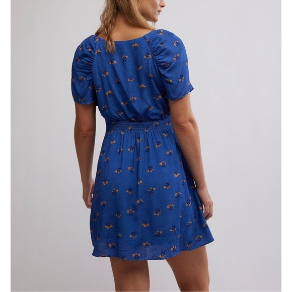 Free People Everyone's Favorite Mini Dress Blue Size Medium NWT - Picture 4 of 7